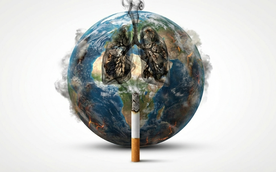 Symbolische Illustration zu den Auswirkungen alter Rauchgewohnheiten auf Körper, Alltag und Umwelt.